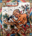Lintang Sangkal Tikel in the cloth (CC-BY UPTD Museum Bali)