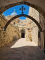Many crosses in the Christian quarter of old town Jerusalem (SMH 2023). Sometimes, the different designs of the crosses indicat different orders.