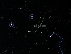 Huanzhe in Yuan dynasty (1360s) in Stellarium