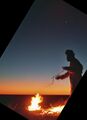 Venus above campfire (Sahara 2008, SMH)