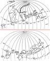 Star map of the Egyptian Sky for the Ramesside Star Clocks. Petrie W.M.F. (1940)[3]. Wisdom of the Egyptians. London, fig. 4.45.